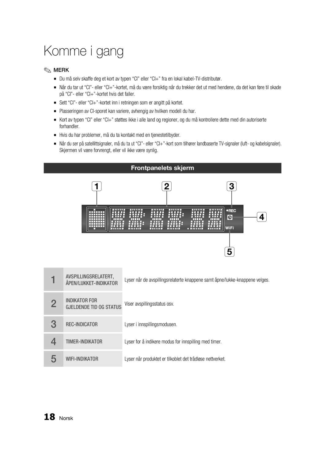 Samsung BD-C8500/XEE, BD-C8200/XEE manual Frontpanelets skjerm, Avspillingsrelatert 