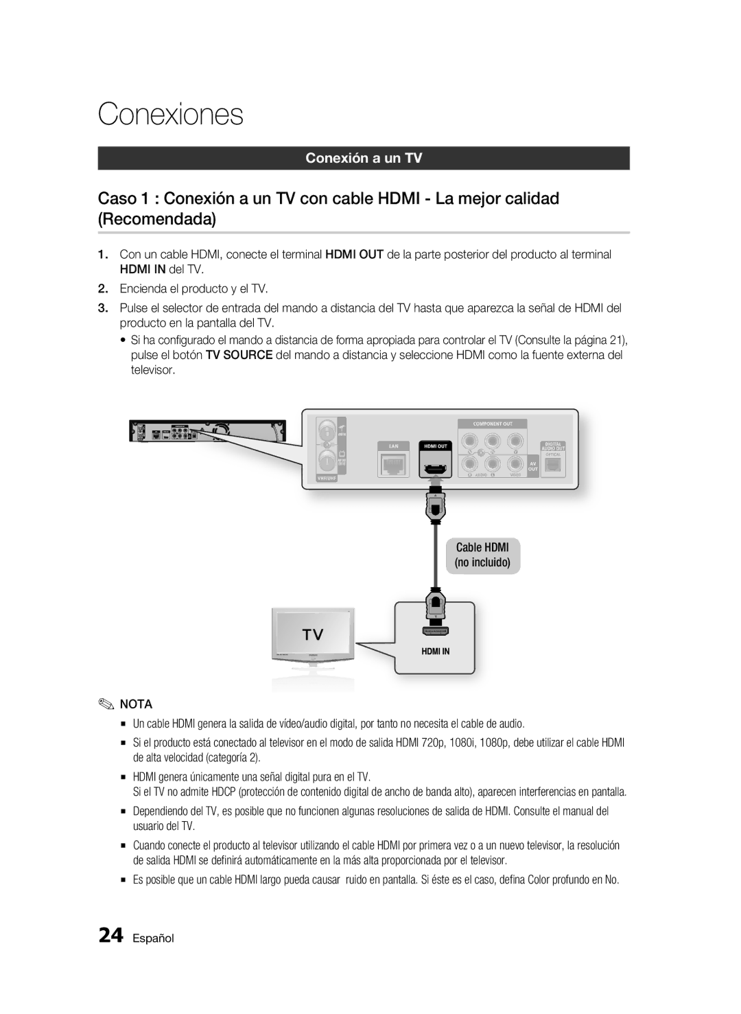 Samsung BD-C8500/XEN, BD-C8200/XEF, BD-C8500/XEF, BD-C8500/XEE manual Conexión a un TV 