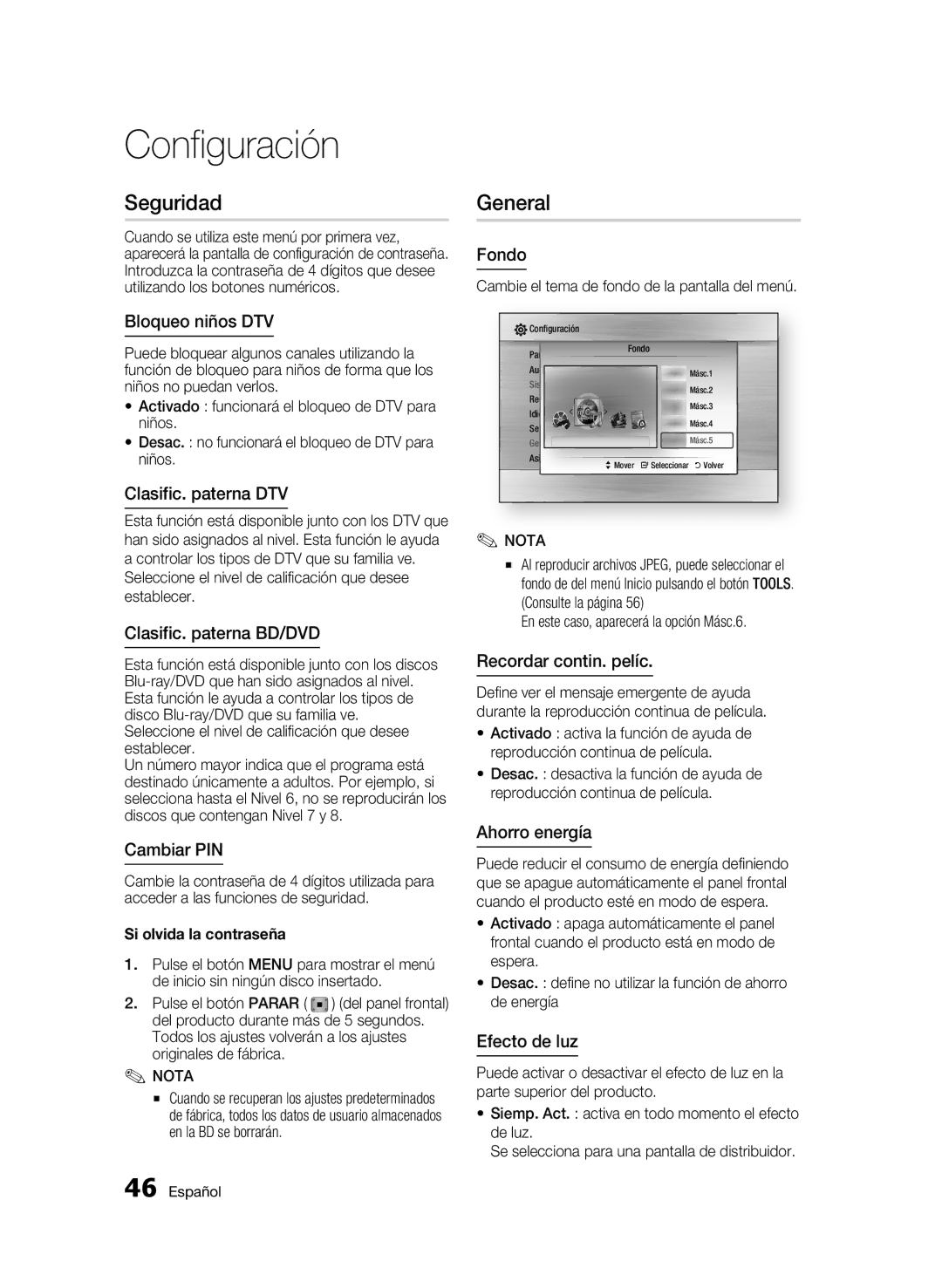 Samsung BD-C8500/XEF, BD-C8500/XEN, BD-C8200/XEF, BD-C8500/XEE manual Seguridad, General 