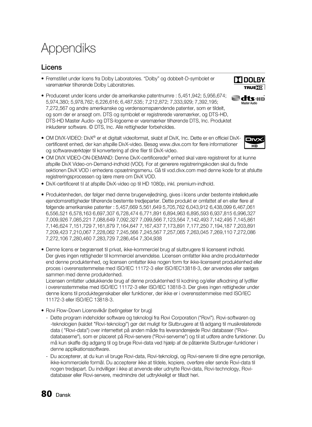 Samsung BD-C8900/XEE manual Licens 