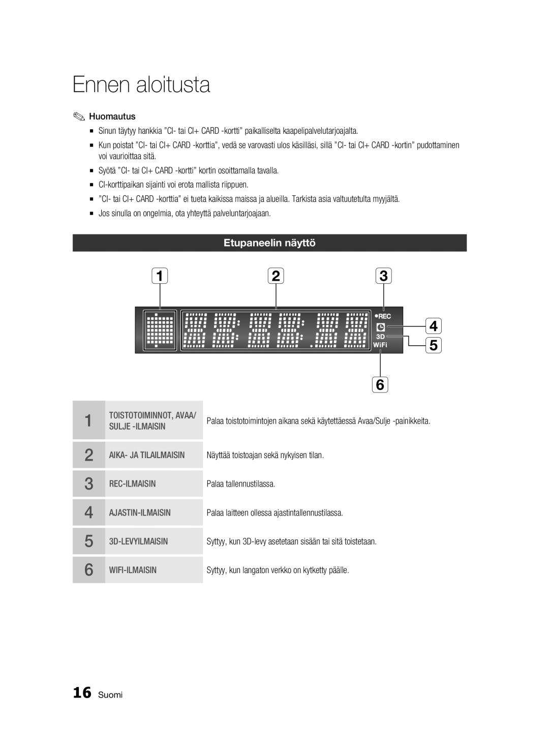 Samsung BD-C8900/XEE manual Etupaneelin näyttö 