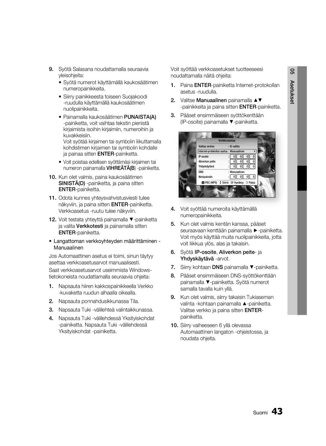 Samsung BD-C8900/XEE manual Voit syöttää numeroita käyttämällä numeropainikkeita 