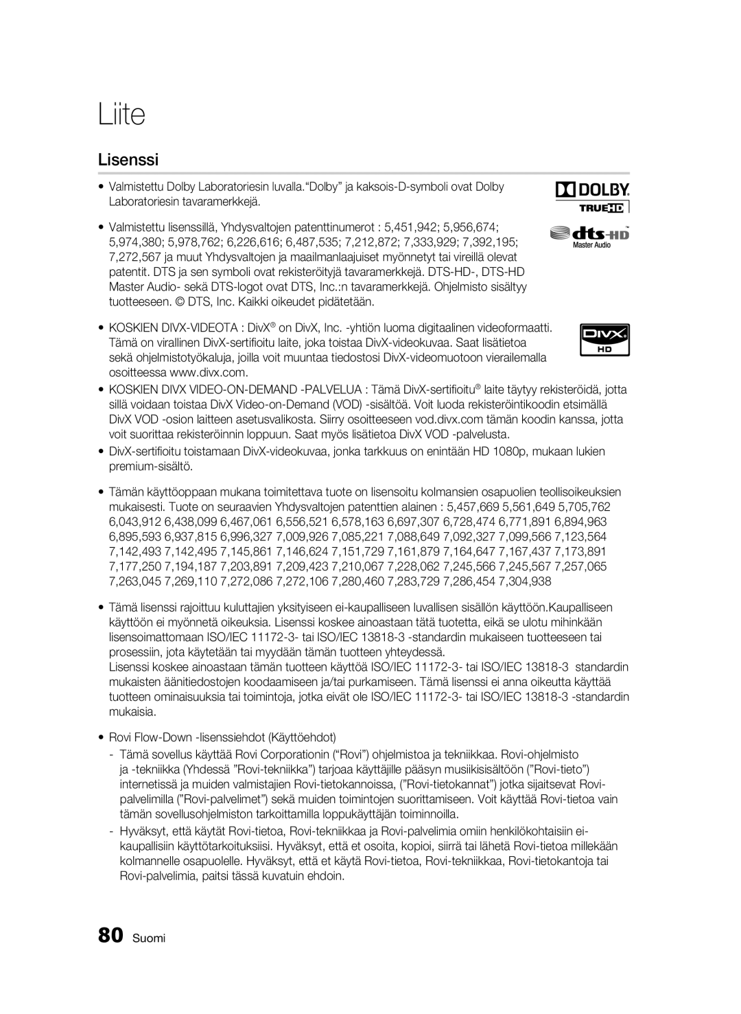 Samsung BD-C8900/XEE manual Lisenssi 