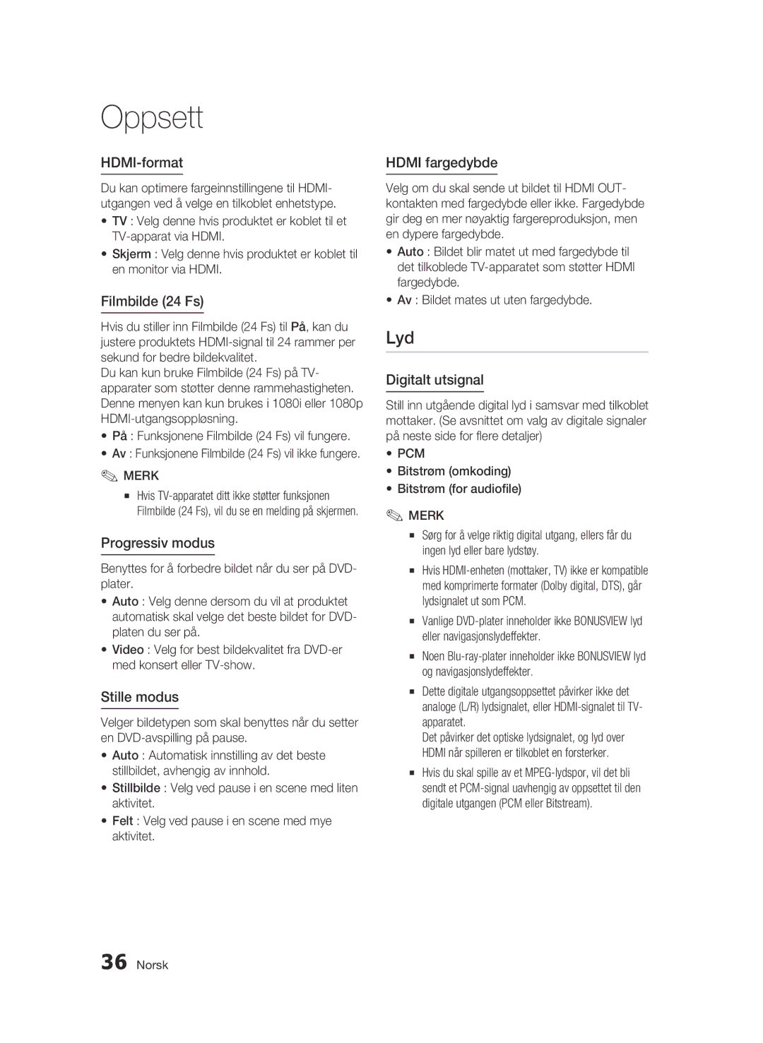 Samsung BD-C8900/XEE manual Lyd 