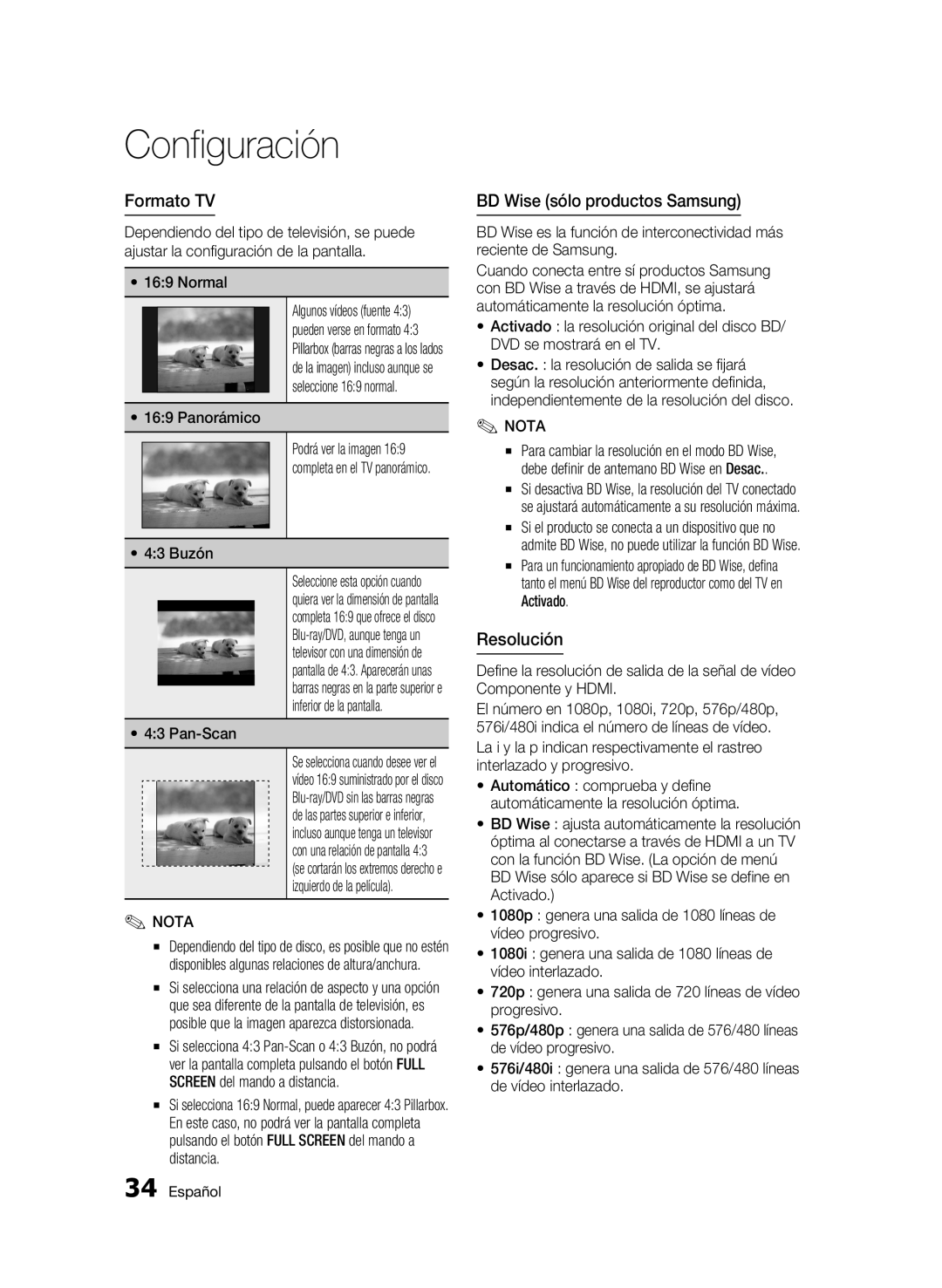 Samsung BD-C8900/XEF manual Formato TV, BD Wise sólo productos Samsung, Resolución 