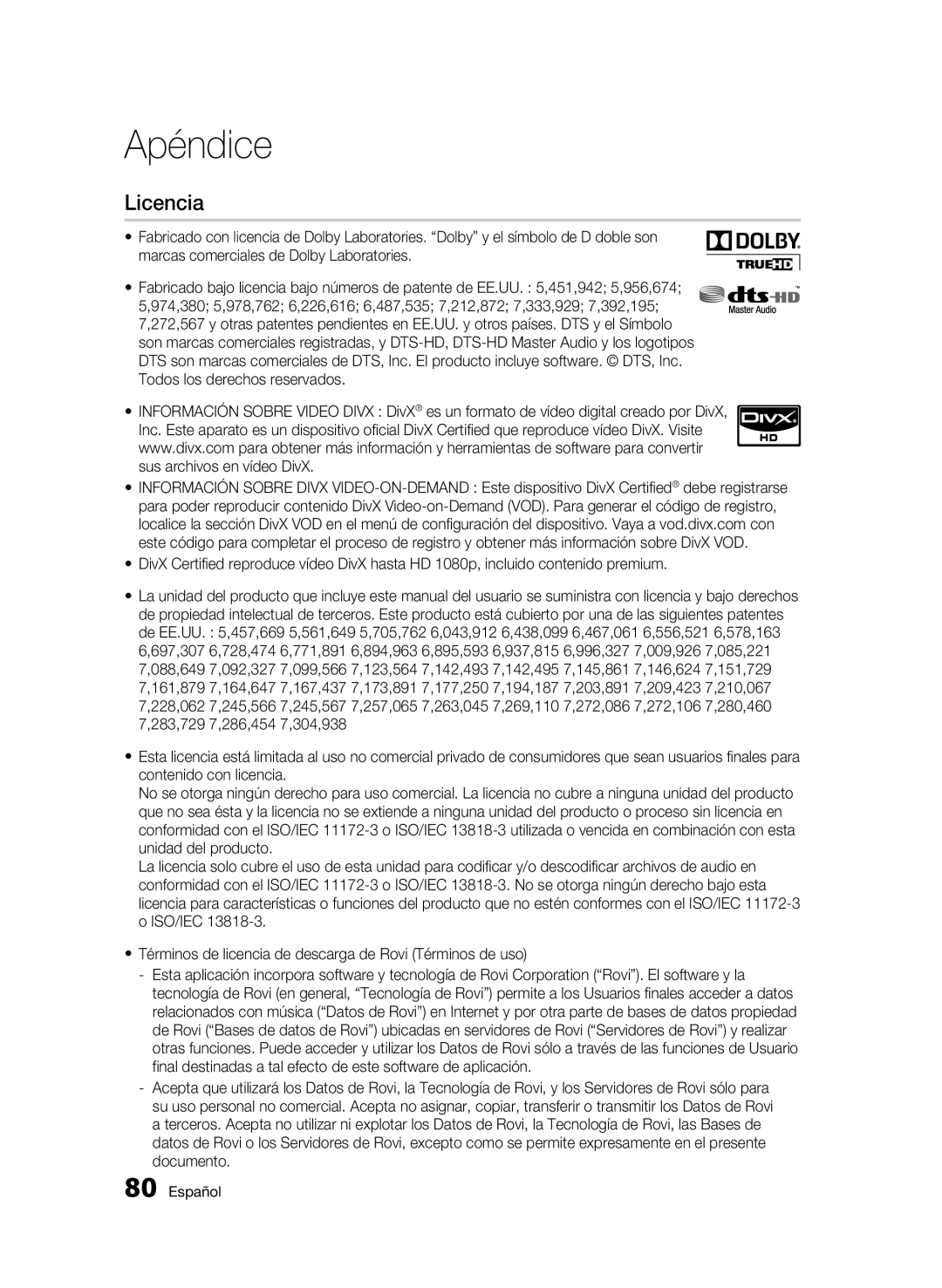 Samsung BD-C8900/XEF manual Licencia 