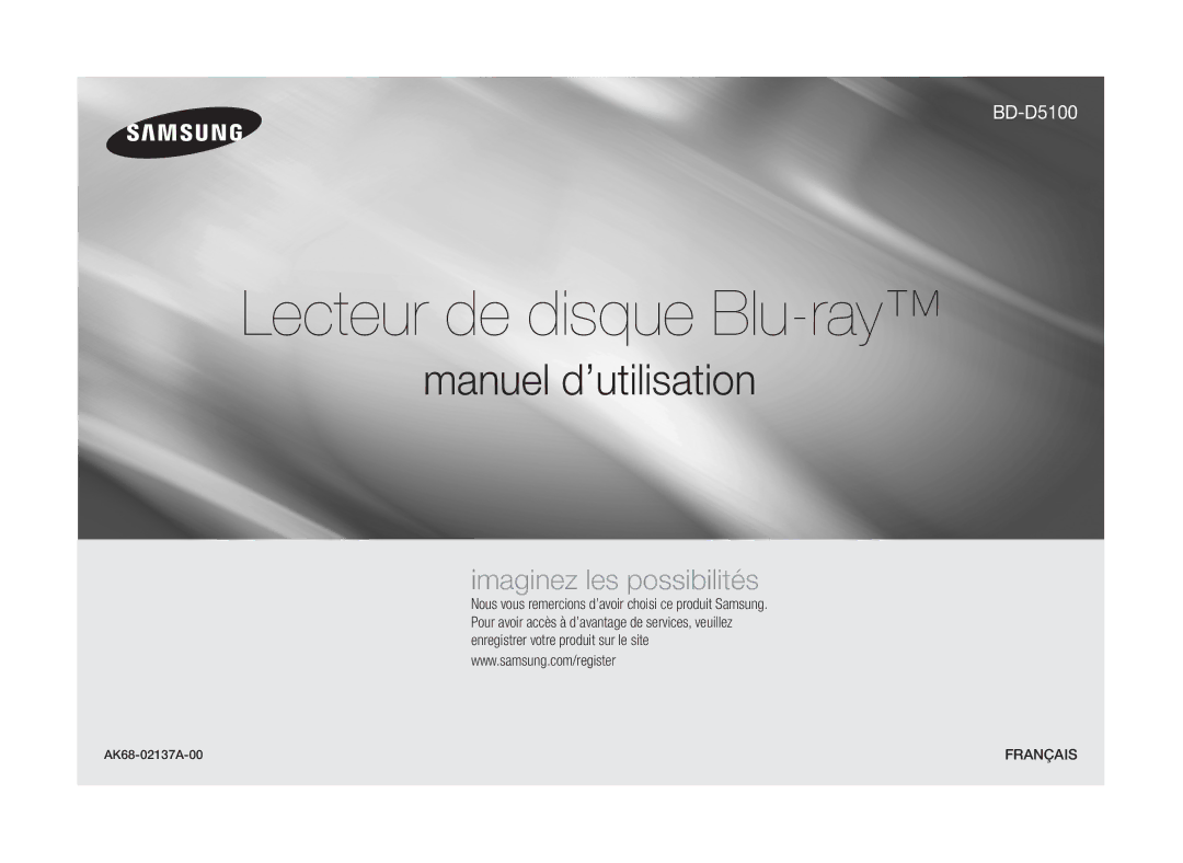 Samsung BD-D5100/ZF manual Français, AK68-02137A-00 