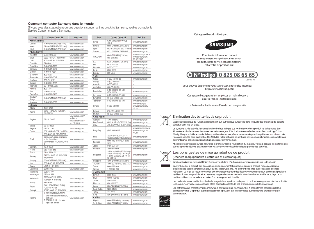 Samsung BD-D5100/ZF manual Cet appareil est distribué par, Vous pouvez également vous connecter à notre site Internet 