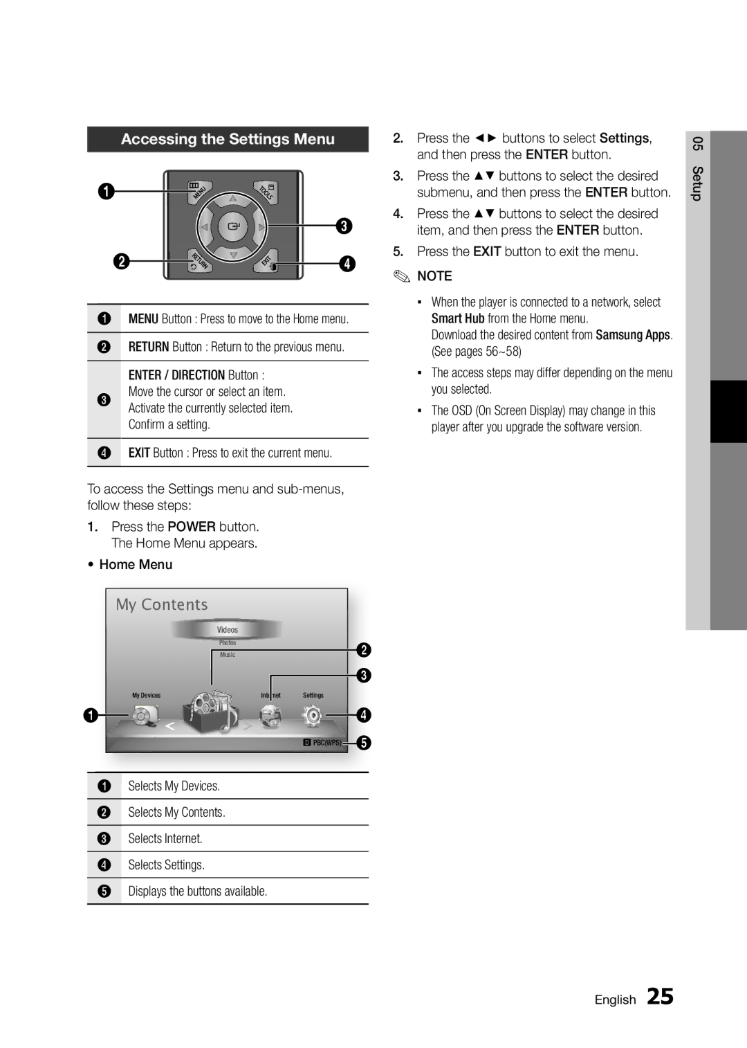 Samsung BD-D5250C user manual My Contents 