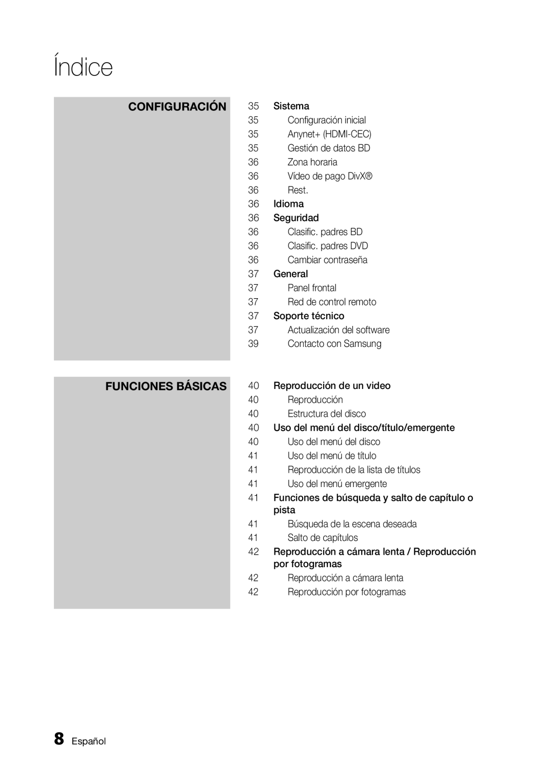 Samsung BD-D5300 user manual Reproducción de un video, Estructura del disco, Uso del menú del disco/título/emergente, Pista 