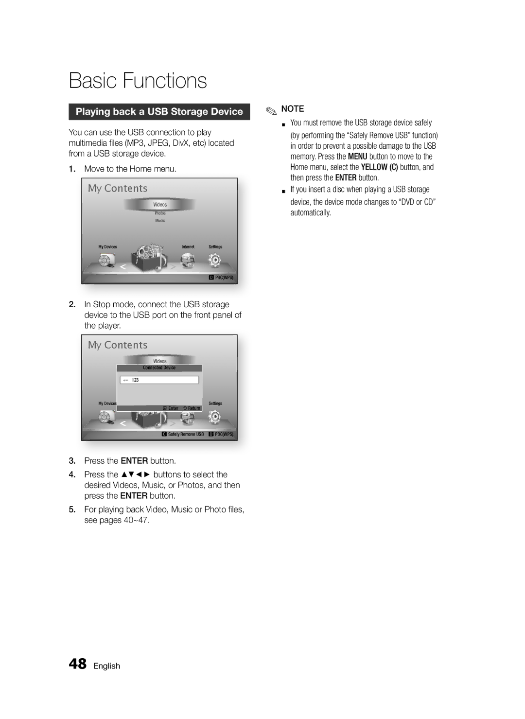 Samsung BD-D5300/EN, BD-D5300/XN, BD-D5300/ZF, BD-D5300/XE manual My Contents 