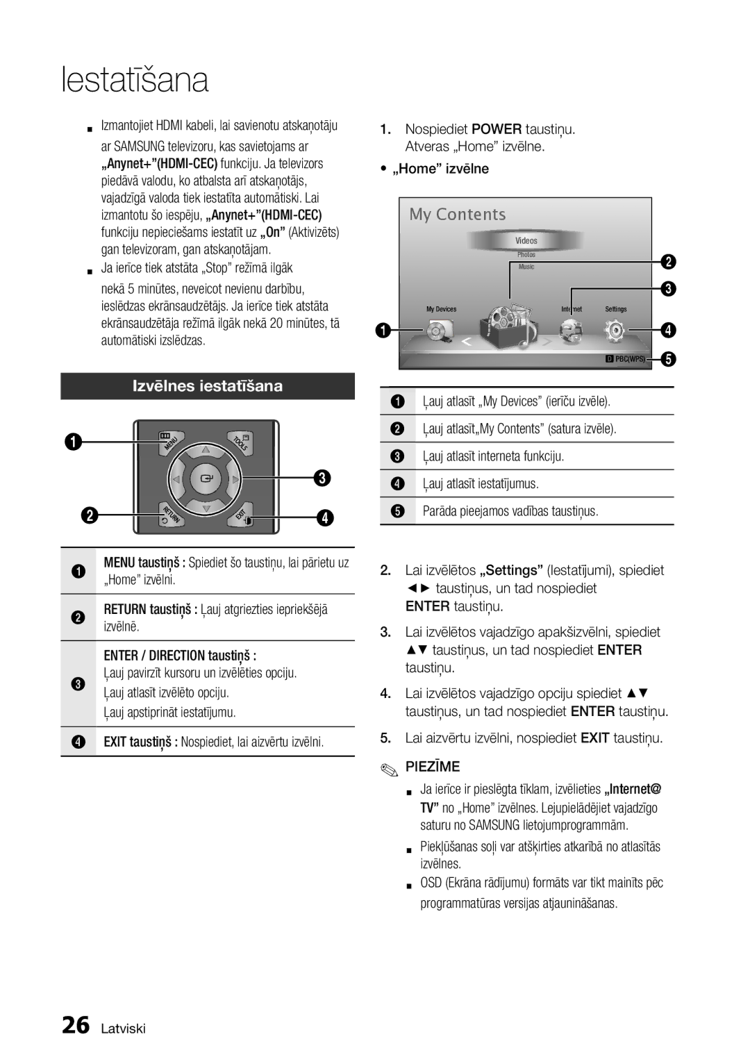 Samsung BD-D5300/EN manual My Contents 