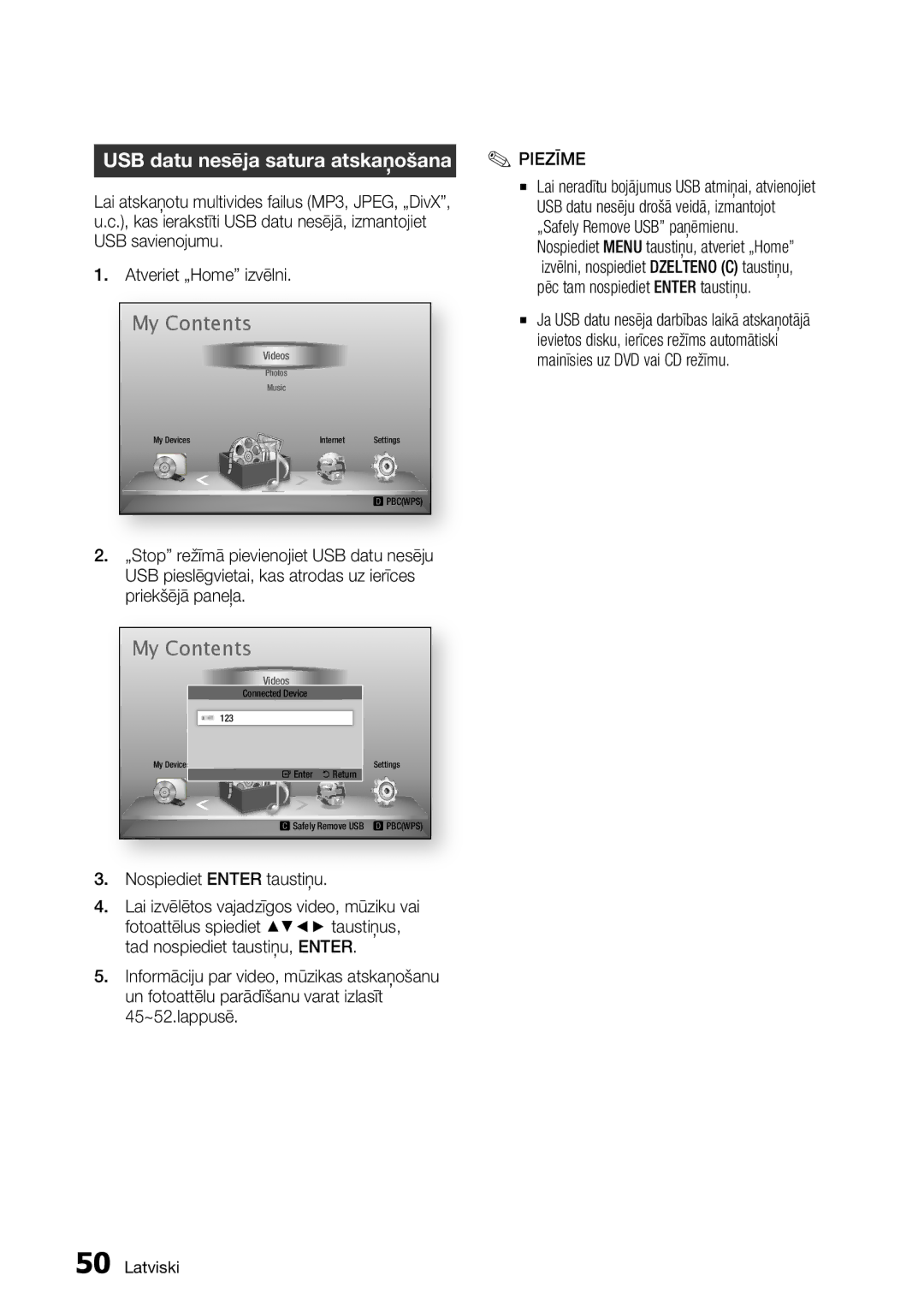 Samsung BD-D5300/EN manual My Contents 