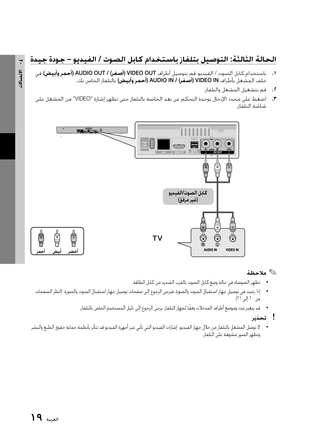 Samsung BD-D5300/ZN, BD-D5300/UM manual ﺯﺎﻔﻠﺘﻟﺍ ﻰﻠﻋ ﺔﻫﻮﺸﻣ ﺭﻮﺼﻟﺍ ﺮﻬﻈﺗﻭ 