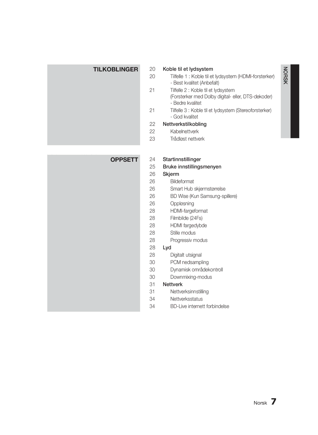 Samsung BD-D5300/XE manual Oppsett 