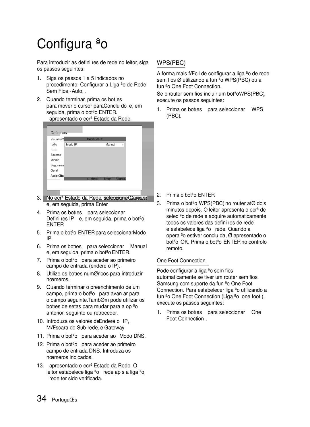 Samsung BD-D5300/ZF Apresentado o ecrã Estado da Rede, Em seguida, prima Enter, Prima os botões para seleccionar, Números 