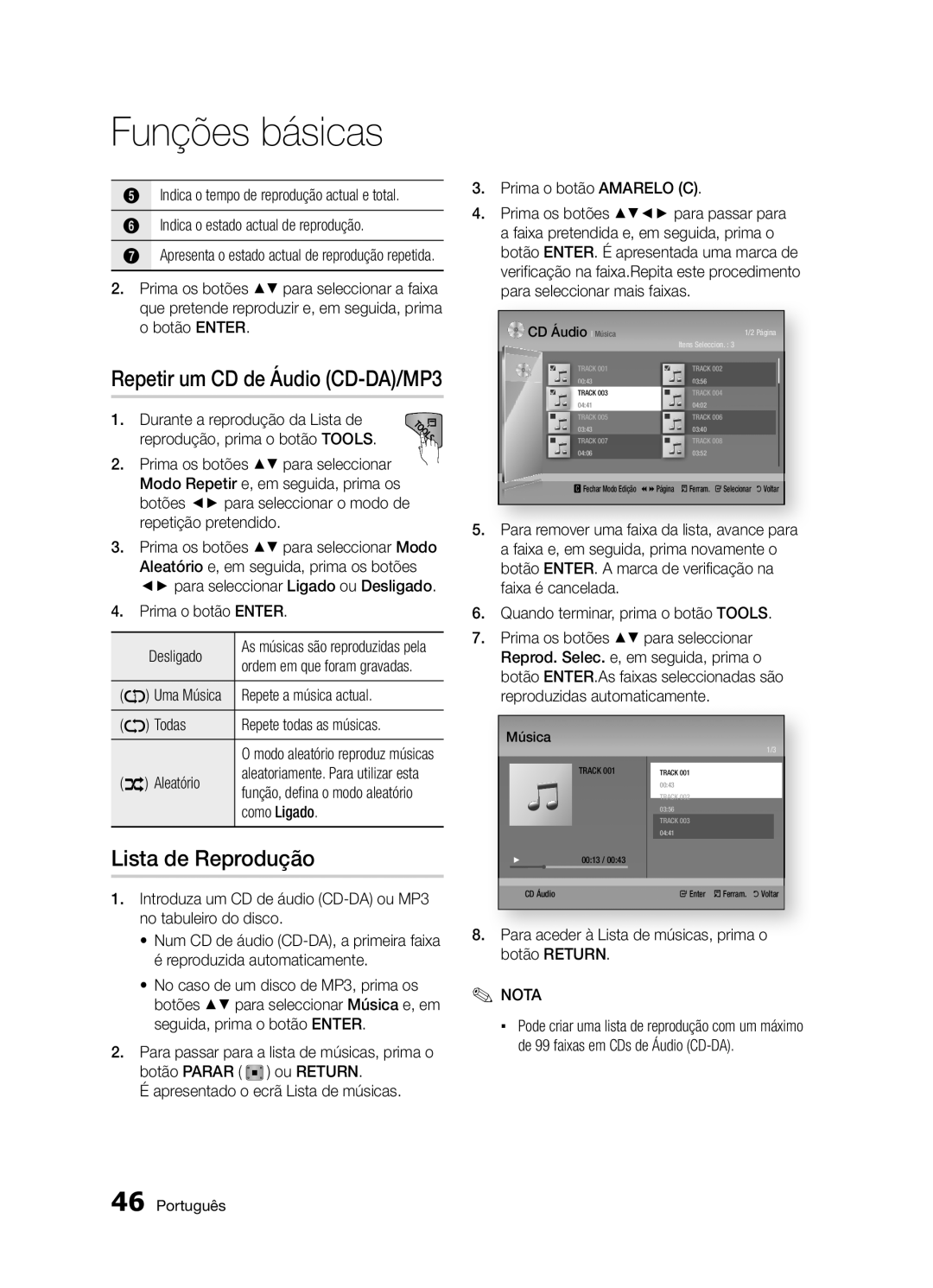 Samsung BD-D5300/ZF manual Lista de Reprodução 