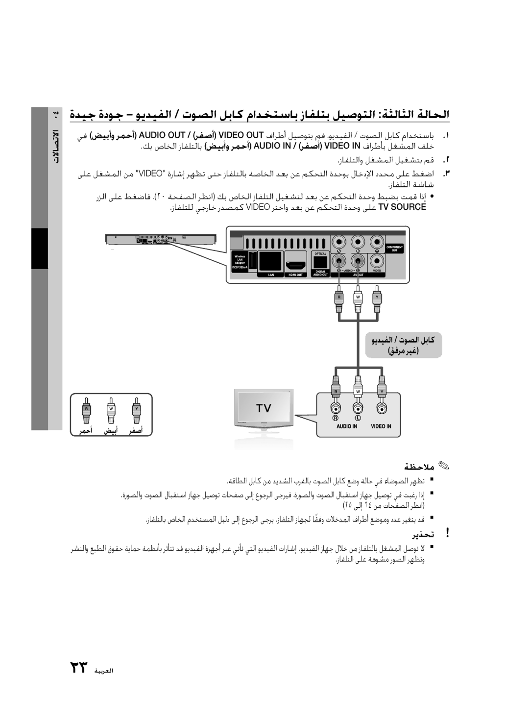 Samsung BD-D5500/ZN, BD-D5500/EN, BD-D5500/ZF manual رمحأ ضيبأ رفصأ 