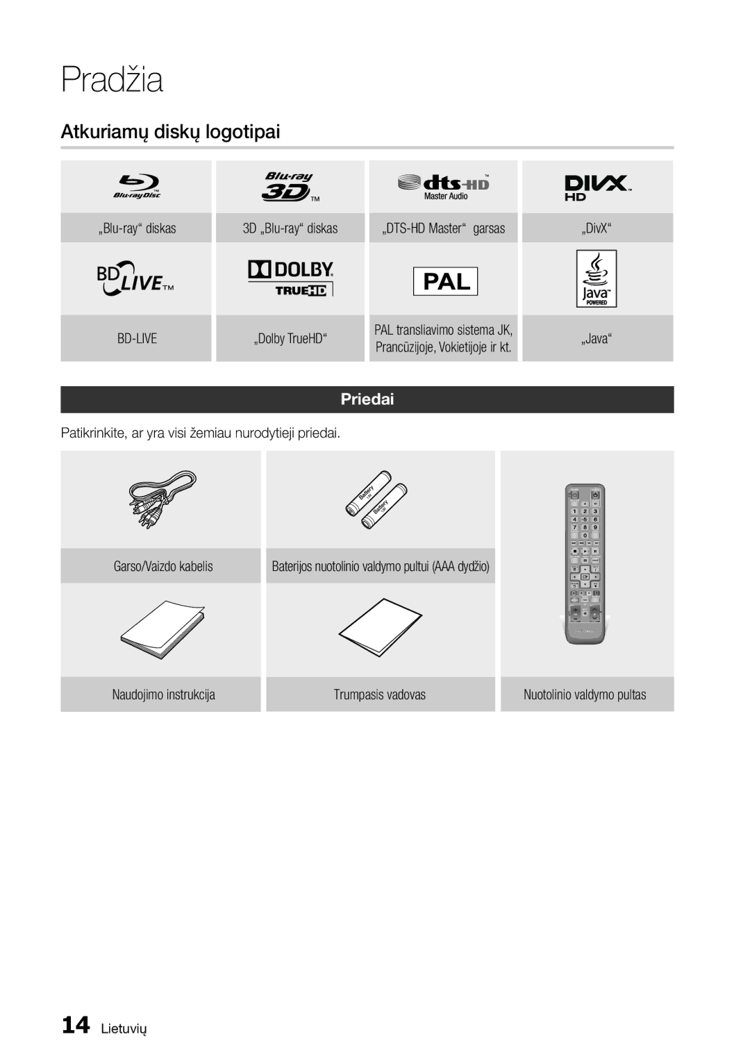 Samsung BD-D5500/EN manual Atkuriamų diskų logotipai, Priedai, „Blu-ray diskas, „DivX „Java 