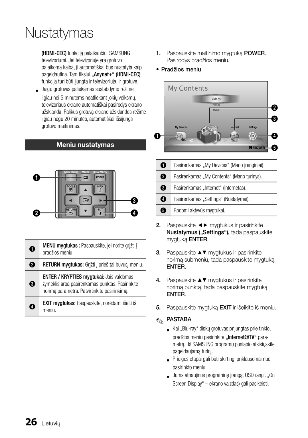 Samsung BD-D5500/EN manual My Contents 