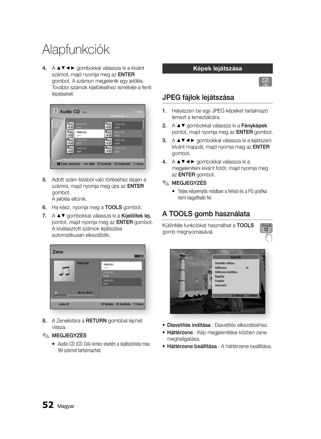 Samsung BD-D5500/EN, BD-D5500/ZA, BD-D5500/XN, BD-D5500/ZF Jpeg fájlok lejátszása, Tools gomb használata, Képek lejátszása 