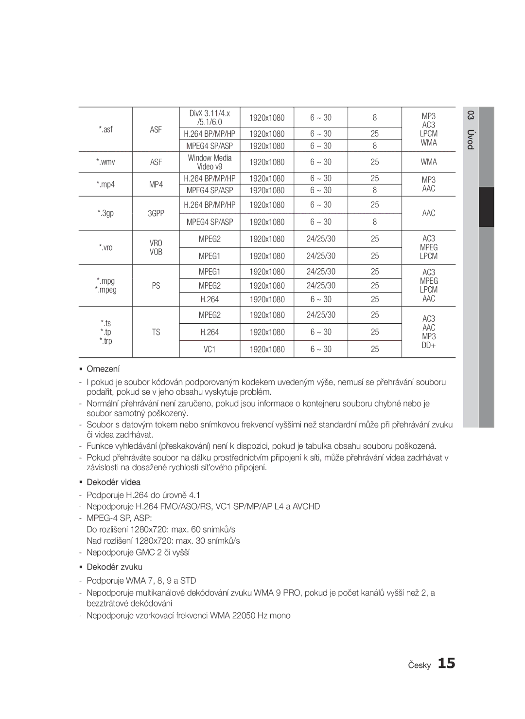 Samsung BD-D5500/EN, BD-D5500/ZA, BD-D5500/XN, BD-D5500/ZF, BD-D5500/XE manual Wma 