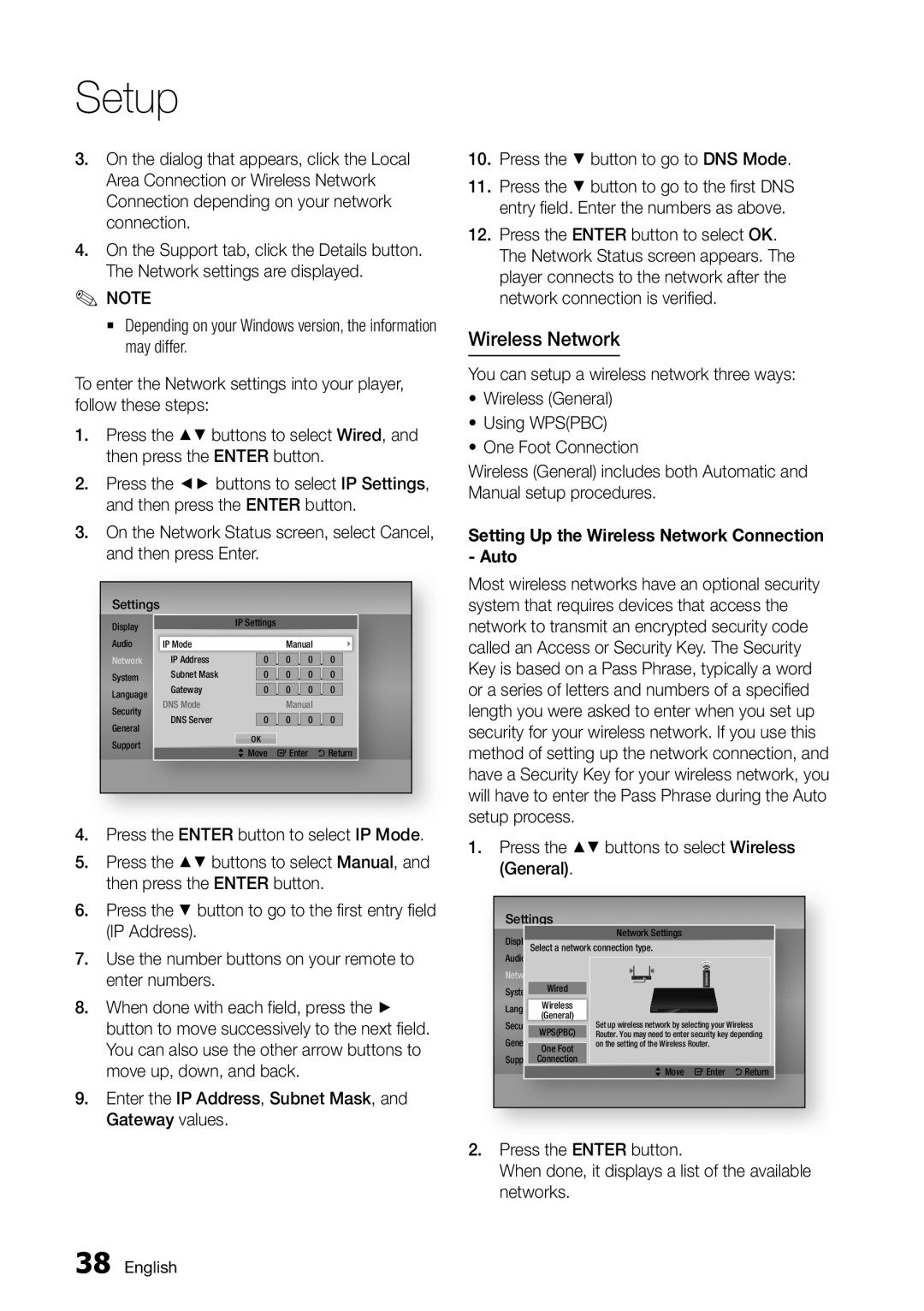 Samsung BD-D5500/EN, BD-D5500/ZA, BD-D5500/XN, BD-D5500/ZF manual Setting Up the Wireless Network Connection Auto 