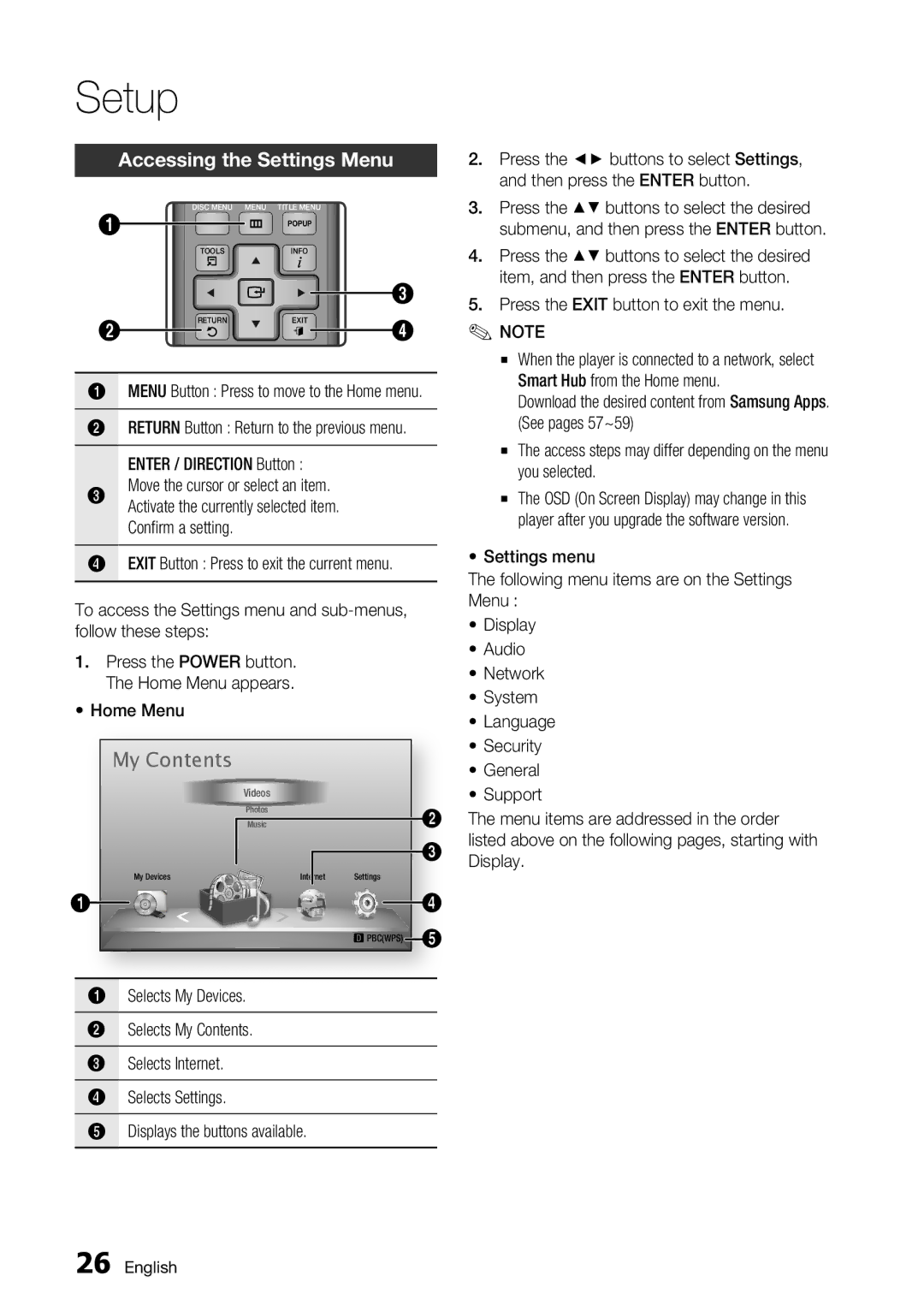 Samsung BD-D5700/ZA user manual My Contents 