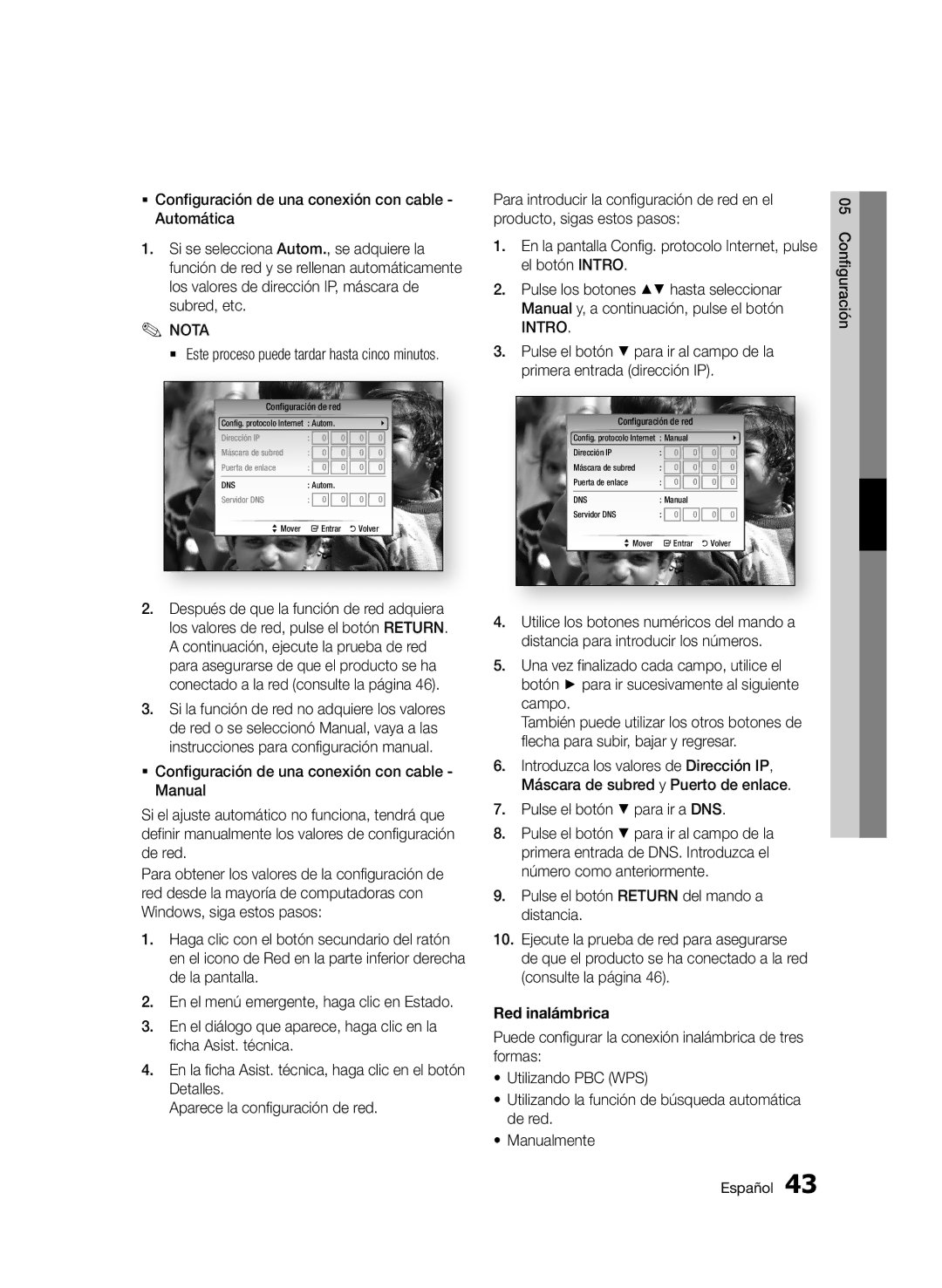 Samsung BD-D5900/ZF manual Pulse el botón Return del mando a distancia, Red inalámbrica 