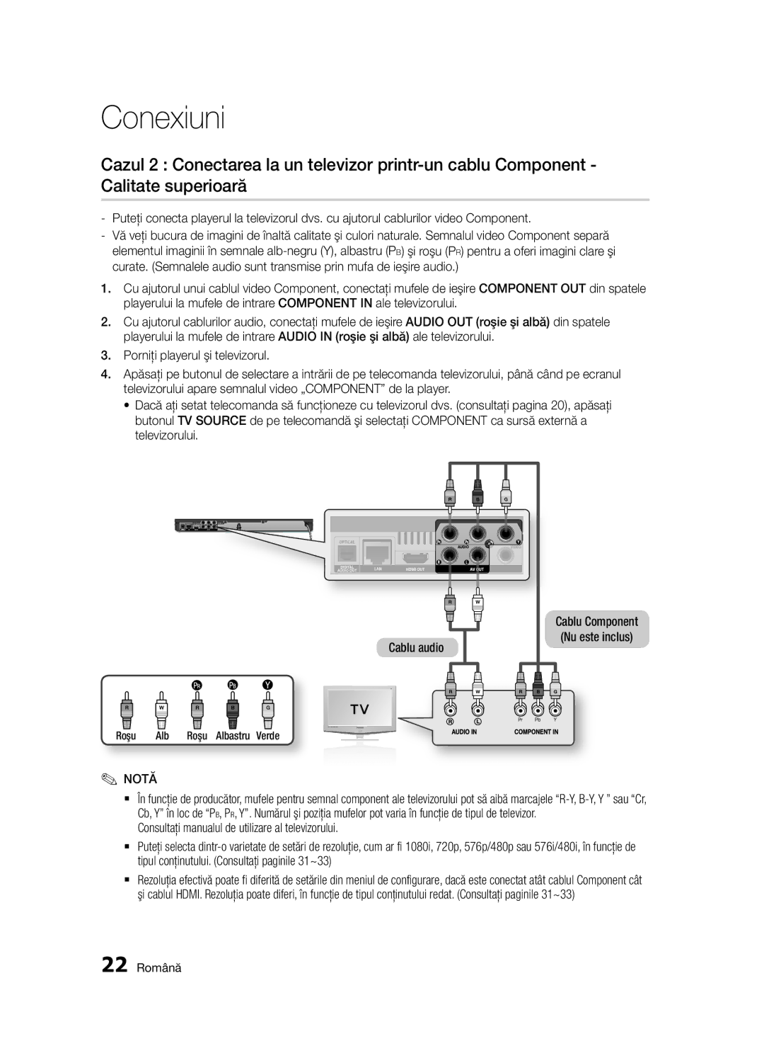 Samsung BD-D6500/EN Consultaţi manualul de utilizare al televizorului, Tipul conţinutului. Consultaţi paginile 31~33 