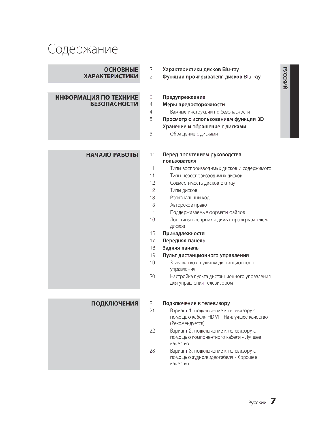 Samsung BD-D6500/RU manual Содержание 