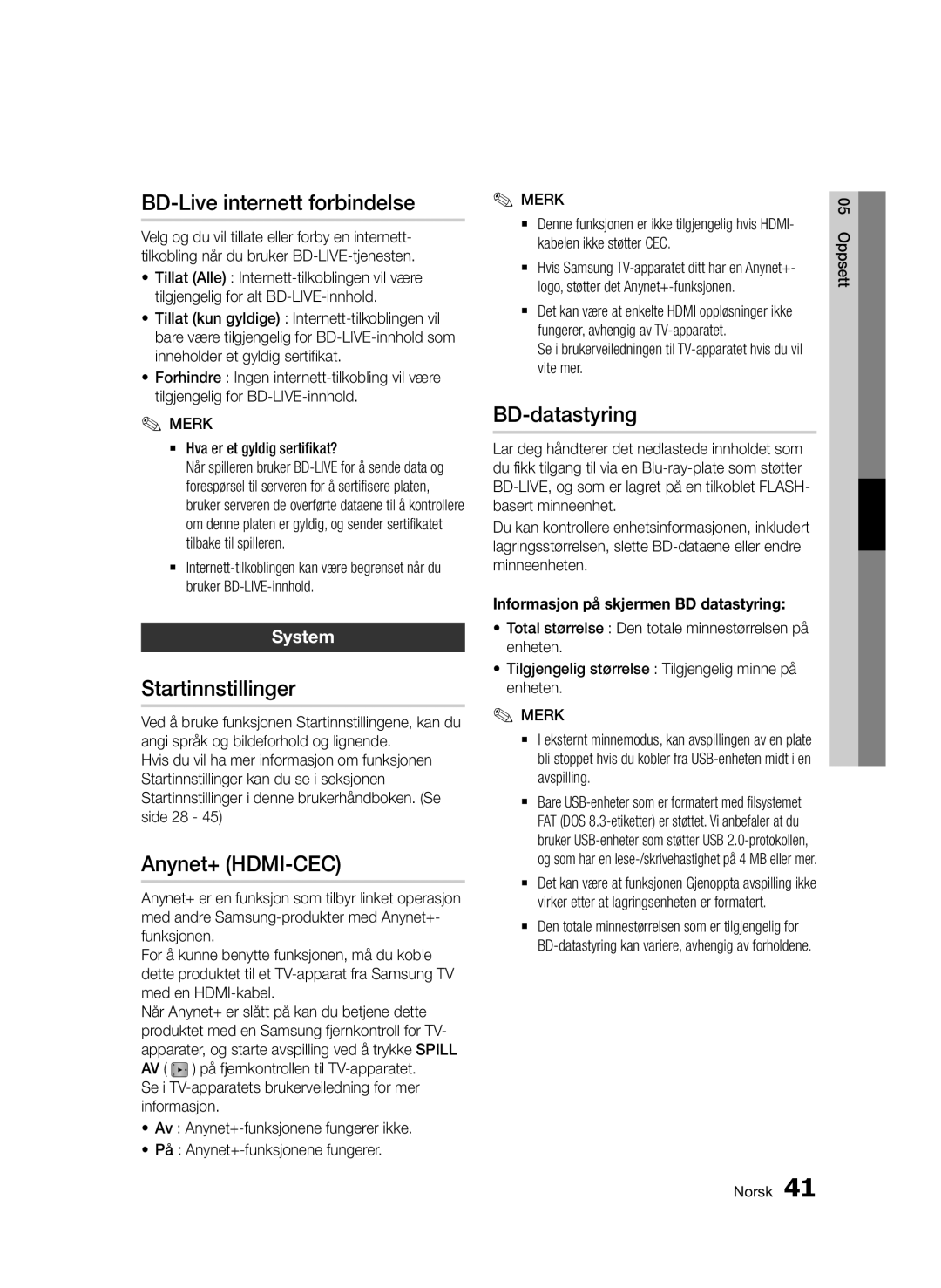 Samsung BD-D6500/XE BD-Live internett forbindelse, Startinnstillinger, BD-datastyring, `` Hva er et gyldig sertifikat? 