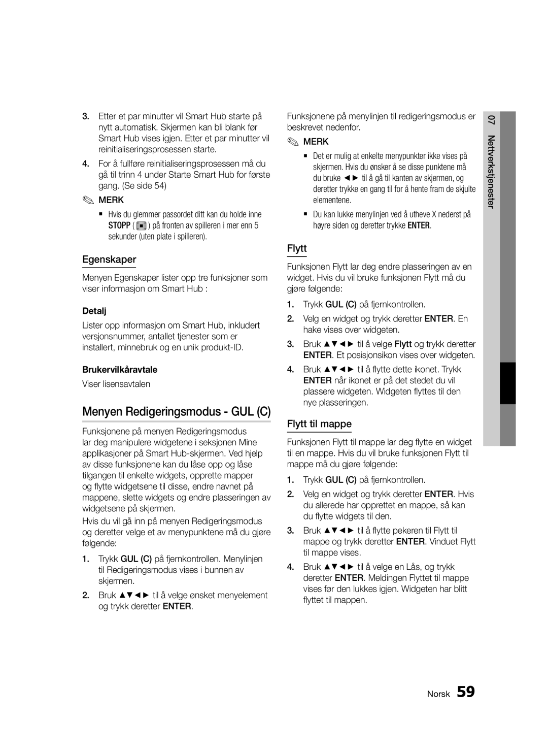 Samsung BD-D6500/XE manual Flytt til mappe, Detalj, Brukervilkåravtale, Viser lisensavtalen 