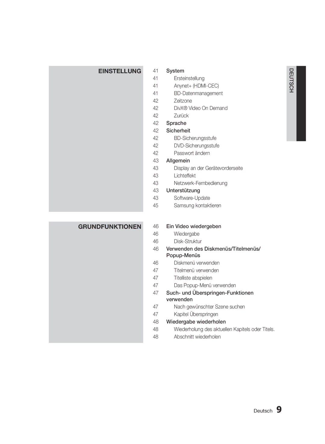 Samsung BD-D6500/XE manual System Ersteinstellung, Popup-Menüs, Abschnitt wiederholen, Verwenden des Diskmenüs/Titelmenüs 