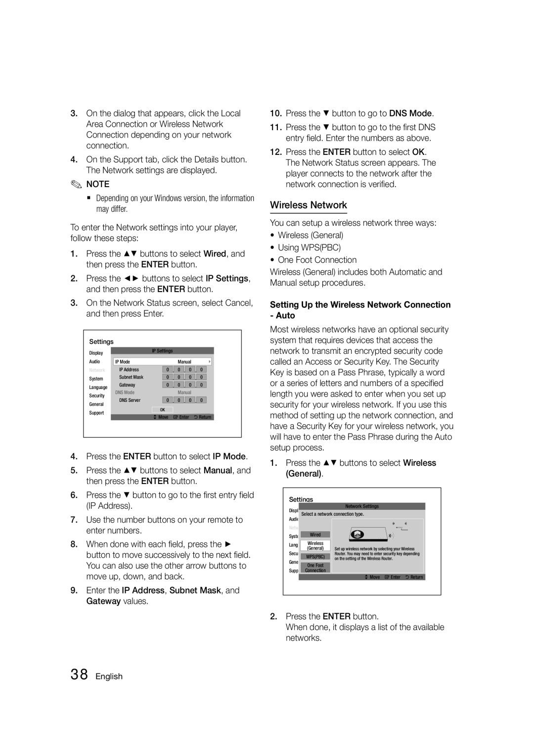 Samsung BD-D6500/ZF, BD-D6500/ZA, BD-D6500/XN, BD-D6500/EN, BD-D6500/XE Setting Up the Wireless Network Connection Auto 