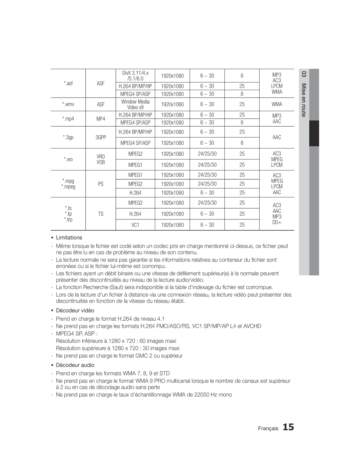 Samsung BD-D6500/EN, BD-D6500/ZA, BD-D6500/XN, BD-D6500/ZF, BD-D6500/XE manual Wma 