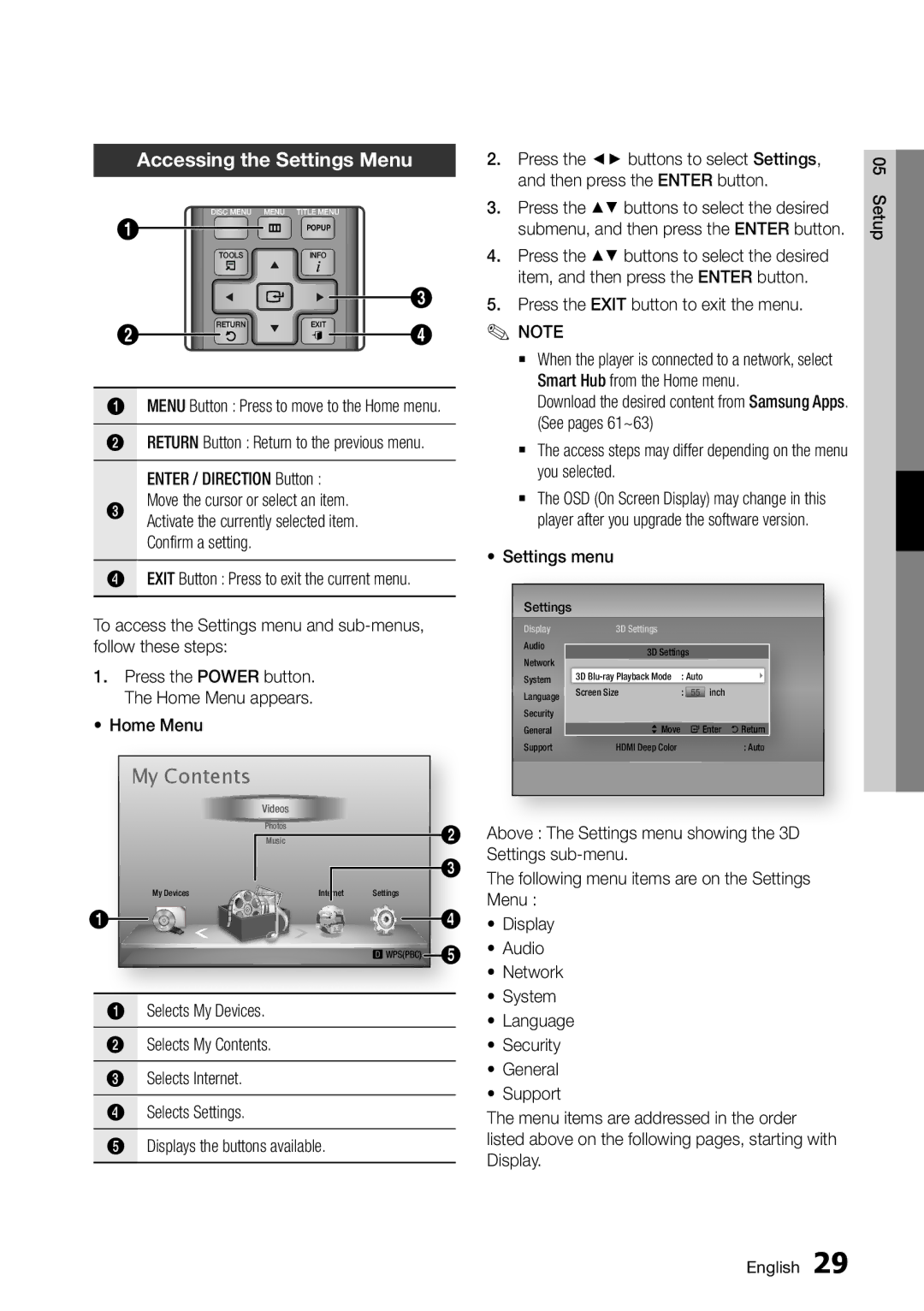 Samsung BD-D6500/ZA user manual My Contents 