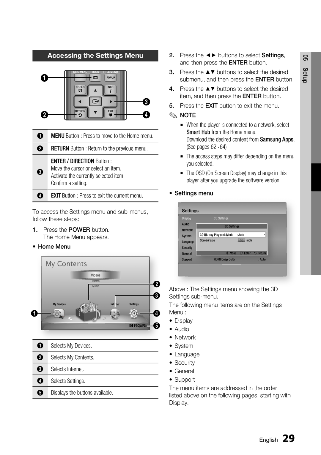 Samsung BD-D6700 user manual My Contents 