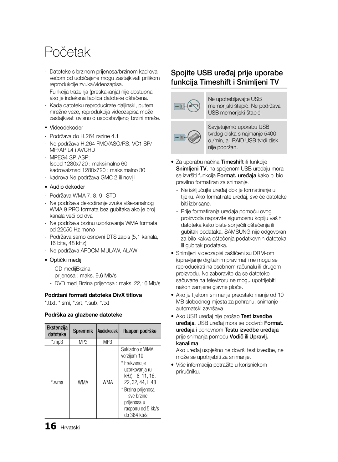 Samsung BD-D6900/EN manual Ispod 1280x720 maksimalno, Verzijom, Frekvencije, Sve brzine, Prijenosa u, Do 384 kb/s 