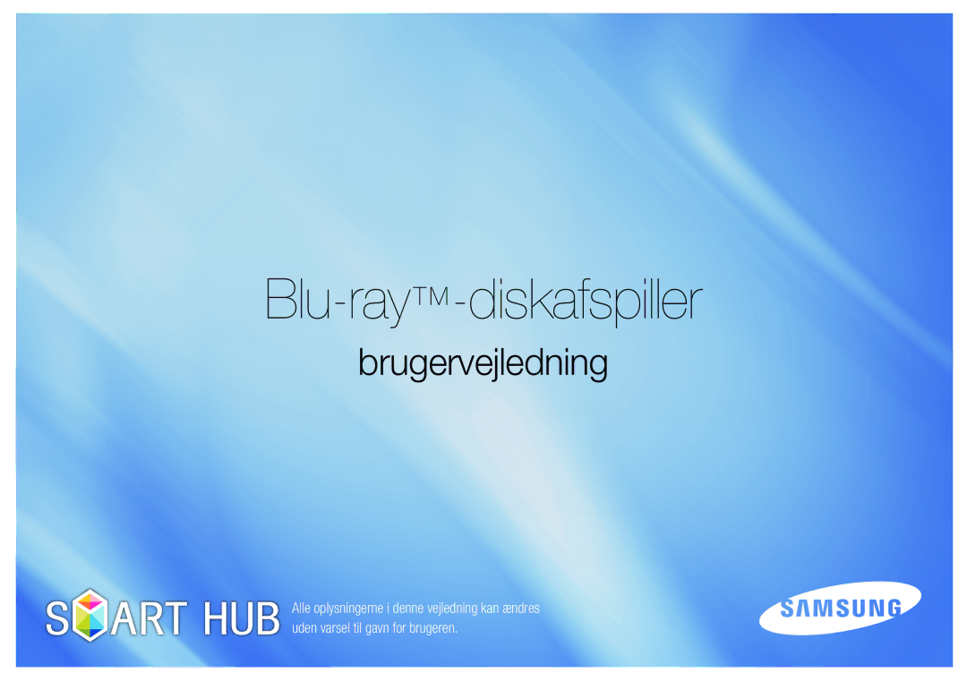 Samsung BD-D7000/XE, BD-D6900N/XE, BD-D5500/XE, BD-D8200N/XE, BD-D8900N/XE manual Blu-ray-diskafspiller, Brugervejledning 