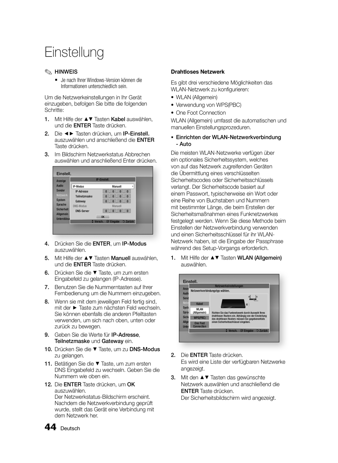 Samsung BD-D6900S/ZG manual Drahtloses Netzwerk 