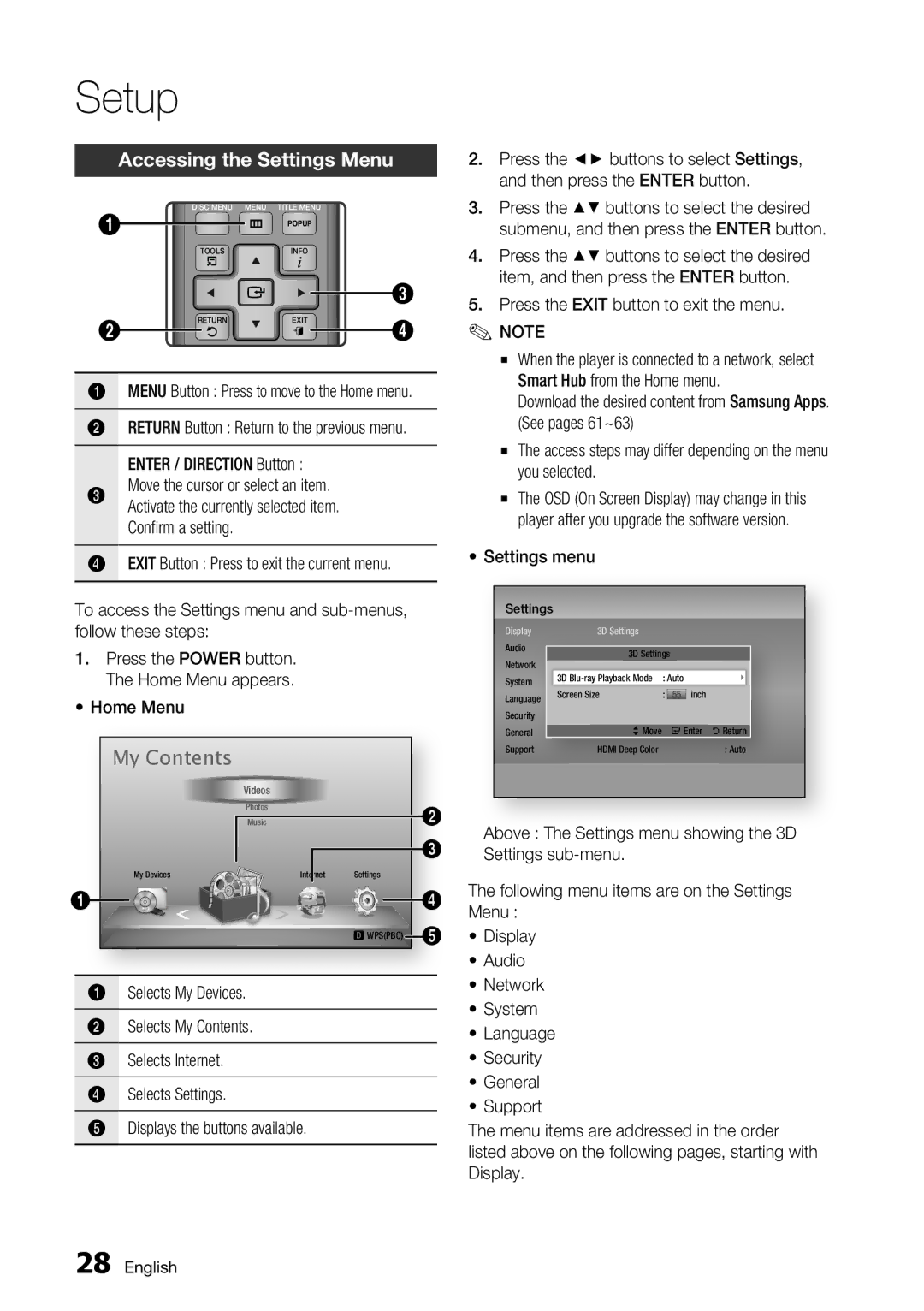 Samsung BD-D7000 user manual My Contents 