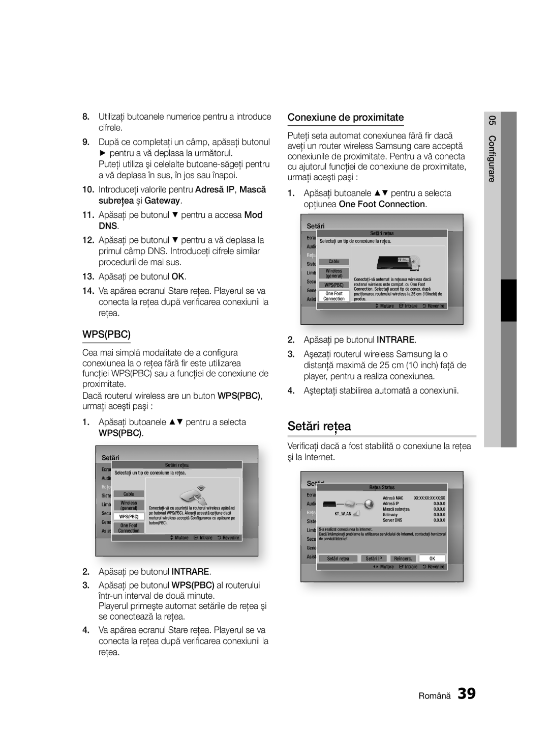 Samsung BD-D7000/EN manual Conexiune de proximitate, Utilizaţi butoanele numerice pentru a introduce cifrele 