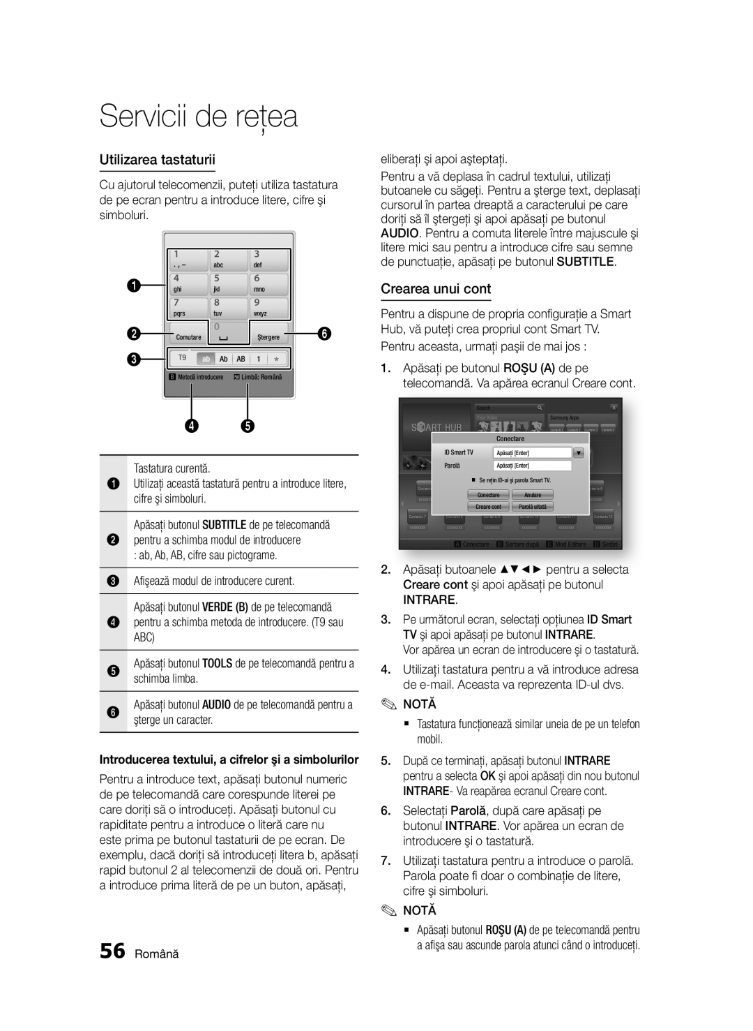 Samsung BD-D7000/EN manual Utilizarea tastaturii, Crearea unui, Abc, Eliberaţi şi apoi aşteptaţi 