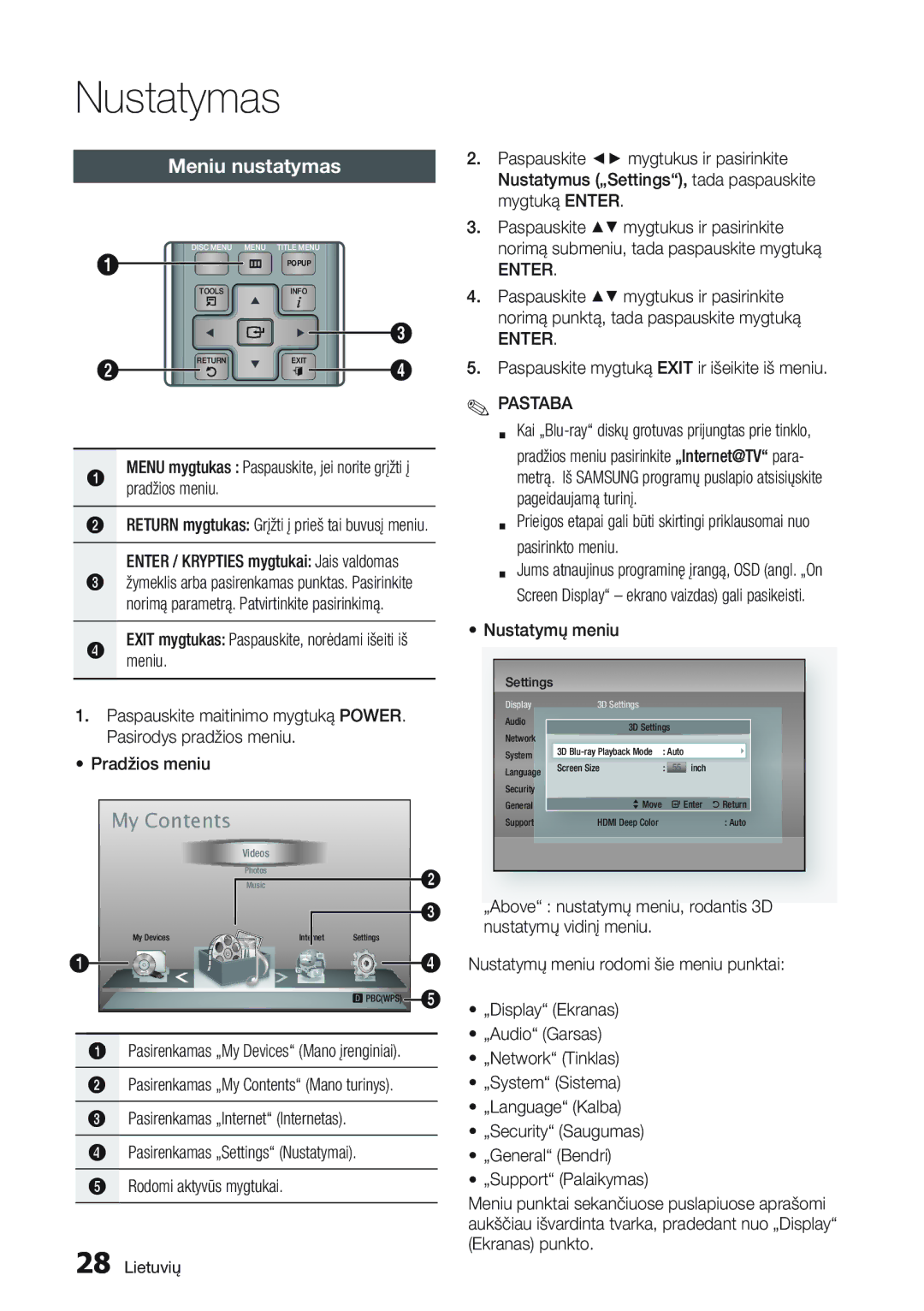 Samsung BD-D7000/EN manual My Contents 