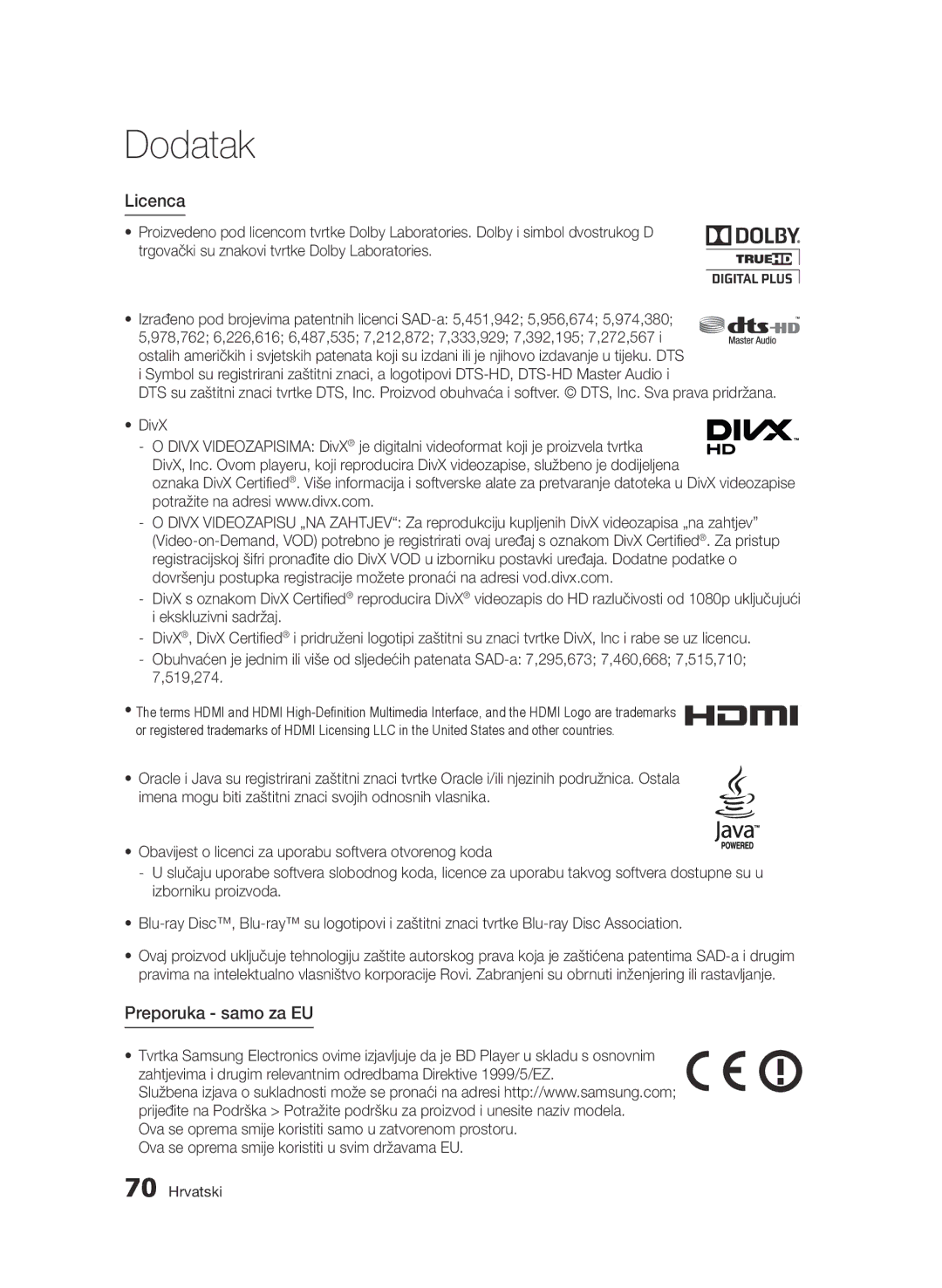 Samsung BD-D7000/EN manual Preporuka samo za EU, 519,274 