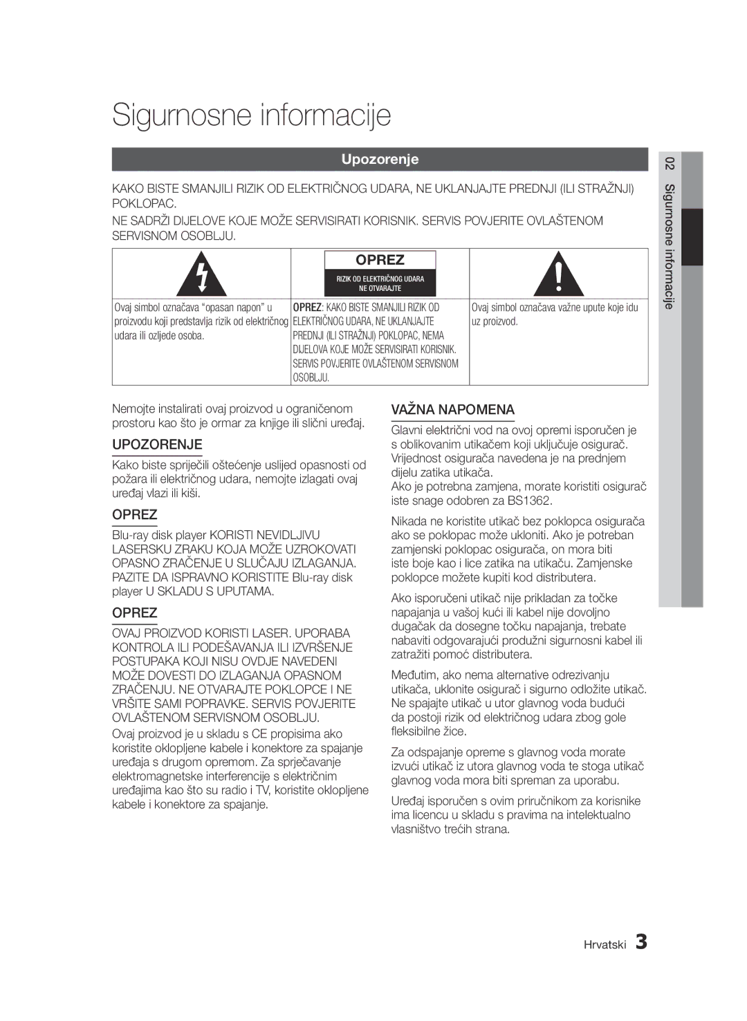 Samsung BD-D7000/EN manual Osoblju 