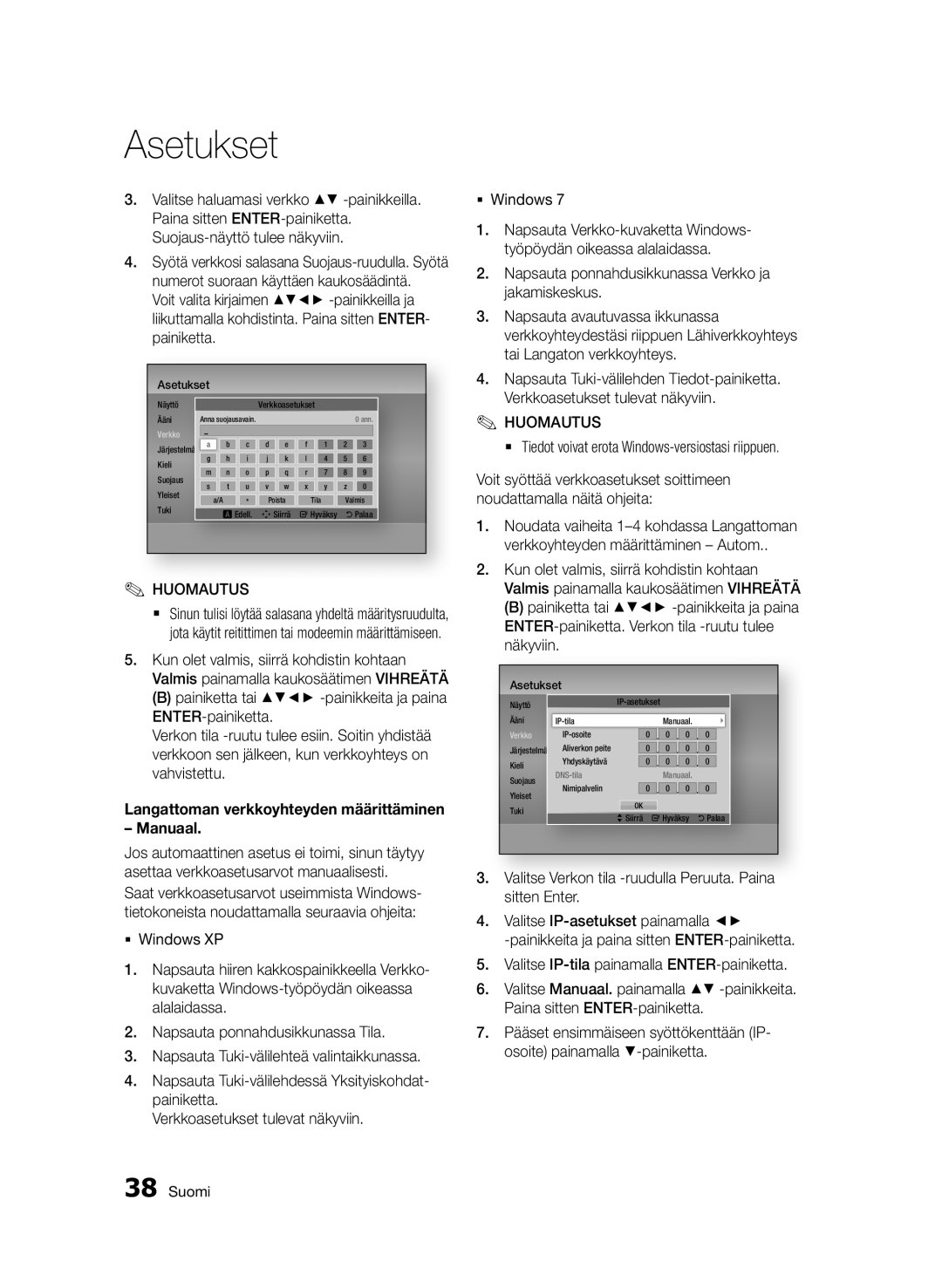 Samsung BD-D7000/XE manual Manuaal, `` Tiedot voivat erota Windows-versiostasi riippuen 