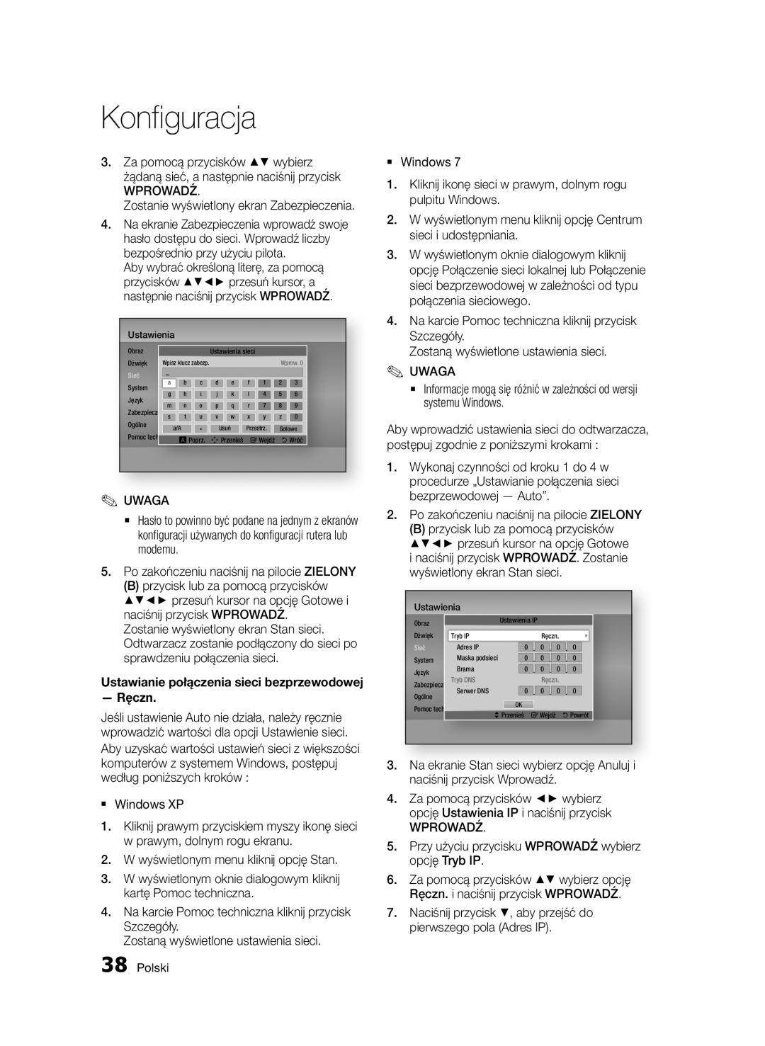 Samsung BD-D7000/XE, BD-D7000/XN, BD-D7000/EN, BD-D7000/ZF manual Po zakończeniu naciśnij na pilocie Zielony, Ręczn 