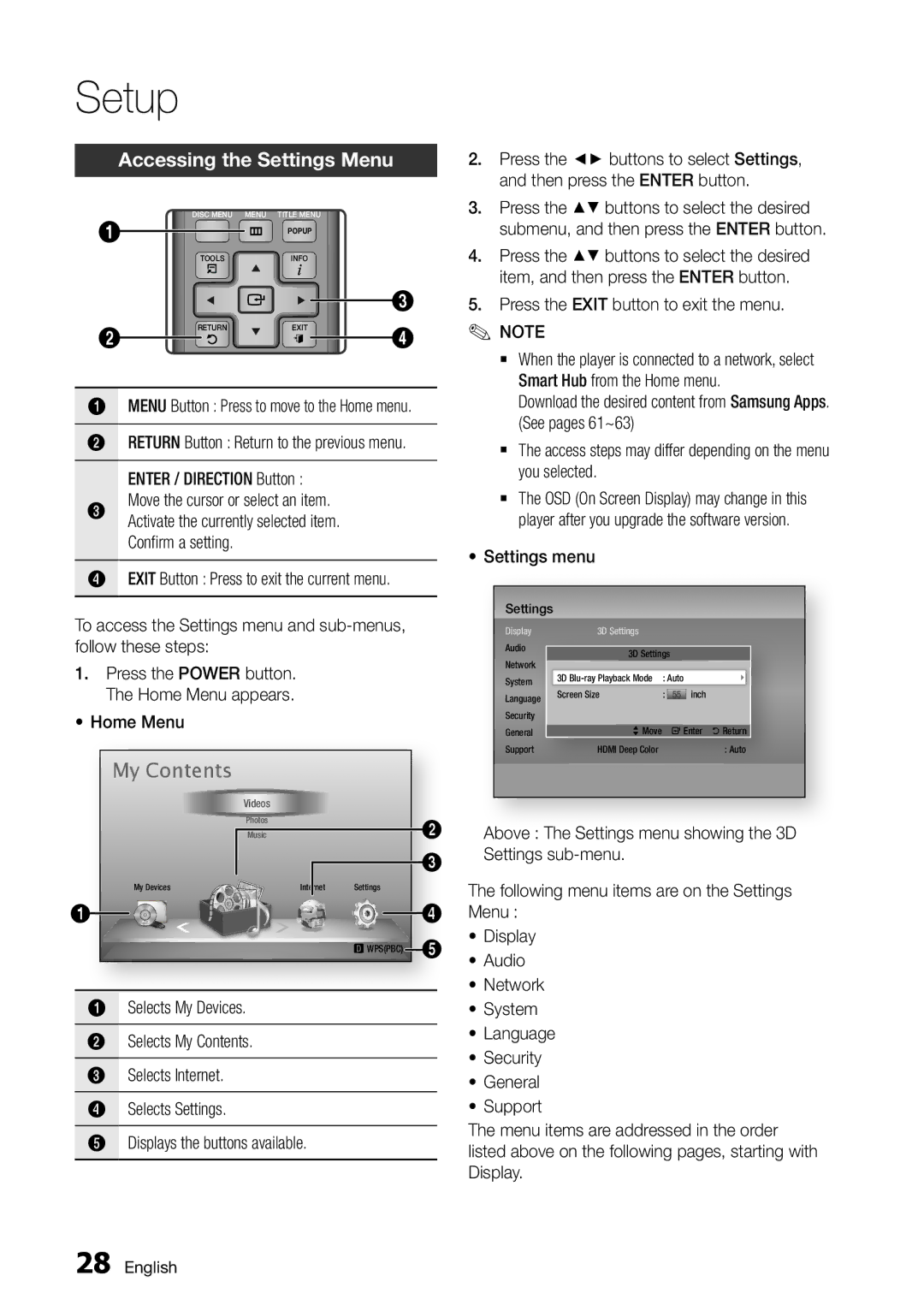 Samsung BD-D7000/ZA user manual My Contents 